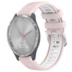 Per Garmin Vivomove 3S 18mm Cinturino sportivo in silicone con fibbia in acciaio bicolore (rosa + bianco)