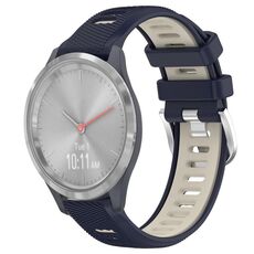 Per Garmin Vivomove 3S 18mm Cinturino sportivo in silicone con fibbia in acciaio bicolore (blu notte + luce stellare)