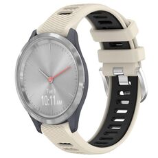 Per Garmin Vivomove 3S 18mm Cinturino sportivo in silicone con fibbia in acciaio bicolore (Starlight + nero)