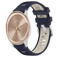 Per Garmin move Trend 20mm Cinturino sportivo in silicone con fibbia in acciaio bicolore (blu notte + luce stellare)