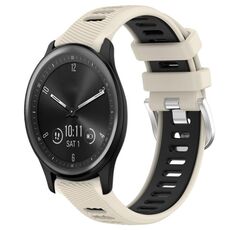 Per Garmin Vivomove Sport 20mm Cinturino sportivo in silicone con fibbia in acciaio bicolore (Starlight + nero)