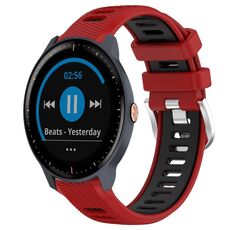 Per Garmin Vivoactive3 Music 20mm Cinturino sportivo in silicone con fibbia in acciaio bicolore (rosso + nero)