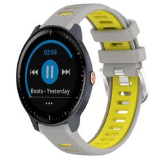 Per Garmin Vivoactive3 Music 20mm Cinturino sportivo in silicone con fibbia in acciaio bicolore (grigio + giallo)