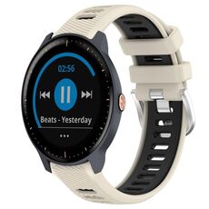 Per Garmin Vivoactive3 Music 20mm Cinturino sportivo in silicone con fibbia in acciaio bicolore (Starlight + nero)