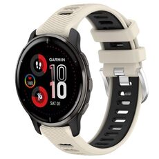 Per Garmin Venu 2 Plus 20mm Cinturino sportivo in silicone con fibbia in acciaio bicolore (Starlight + nero)