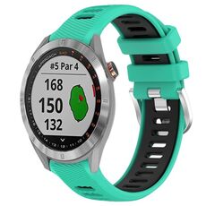 Per Garmin Approach S40 20mm Cinturino sportivo in silicone con fibbia in acciaio bicolore (lago blu + nero)