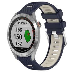 Per Garmin Approach S40 Cinturino sportivo in silicone con fibbia in acciaio bicolore da 20 mm (blu notte + luce stellare)