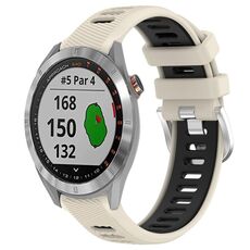 Per Garmin Approach S40 Cinturino sportivo in silicone con fibbia in acciaio bicolore da 20 mm (Starlight + nero)