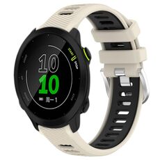 Per Garmin Forerunner 158 20mm Cinturino sportivo in silicone con fibbia in acciaio bicolore (Starlight + nero)