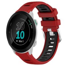 Per Garmin Forerunner 55 20mm Cinturino sportivo in silicone con fibbia in acciaio bicolore (rosso + nero)