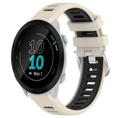 Per Garmin Forerunner 55 20mm Cinturino sportivo in silicone con fibbia in acciaio bicolore (Starlight + nero)