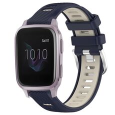 Per Garmin Venu SQ 20mm cinturino sportivo in silicone con fibbia in acciaio bicolore (blu notte + luce stellare)