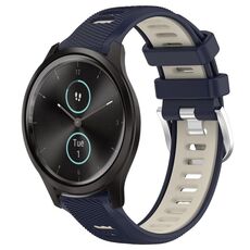 Per Garmin VivoMove Style 20mm Cinturino sportivo in silicone con fibbia in acciaio bicolore (blu notte + luce stellare)