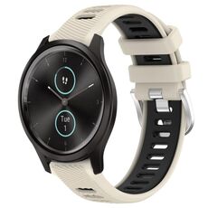 Per Garmin VivoMove Style 20mm Cinturino sportivo in silicone con fibbia in acciaio bicolore (Starlight + nero)