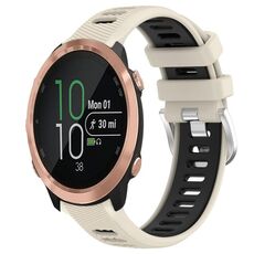 Per Garmin Forerunner 645 Cinturino sportivo in silicone con fibbia in acciaio bicolore da 20 mm (Starlight + nero)