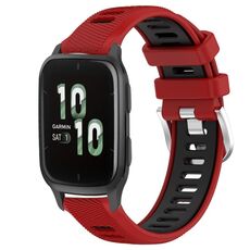 Per Garmin Forerunner Sq2 20mm Cinturino sportivo in silicone con fibbia in acciaio bicolore (rosso + nero)
