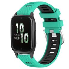 Per Garmin Forerunner Sq2 20mm Cinturino sportivo in silicone con fibbia in acciaio bicolore (lago blu + nero)