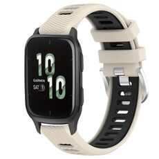 Per Garmin Forerunner Sq2 20mm Cinturino sportivo in silicone con fibbia in acciaio bicolore (Starlight + nero)