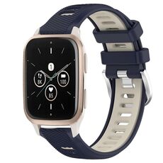 Per Garmin Forerunner Sq2 Music 20mm Cinturino sportivo in silicone con fibbia in acciaio bicolore (blu notte + luce stellare)
