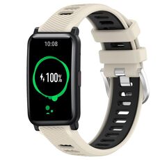For Honor Watch ES 20mm Cinturino sportivo in silicone con fibbia in acciaio bicolore (Starlight + nero)
