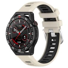 Per Huawei Watch GT3 SE 22mm Cinturino sportivo in silicone con fibbia in acciaio bicolore (Starlight + nero)