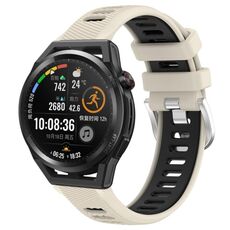Per Huawei Watch GT Runner 22mm Cinturino sportivo in silicone con fibbia in acciaio bicolore (Starlight + nero)