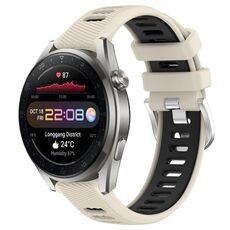 Per Huawei Watch 3 Pro Nuovo cinturino sportivo in silicone con fibbia in acciaio bicolore da 22 mm (Starlight + nero)