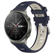 Per Huawei GT2 Pro 22mm Cinturino sportivo in silicone con fibbia in acciaio bicolore (blu notte + luce stellare)