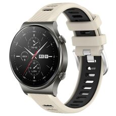 Per Huawei GT2 Pro 22mm Cinturino sportivo in silicone con fibbia in acciaio bicolore (Starlight + nero)