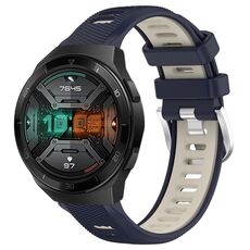 Per Huawei Watch GT 2E 22mm Cinturino sportivo in silicone con fibbia in acciaio bicolore (blu notte + luce stellare)