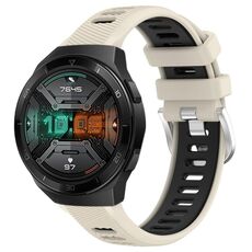 Per Huawei Watch GT 2E 22mm Cinturino sportivo in silicone con fibbia in acciaio bicolore (Starlight + nero)