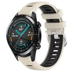 Per Huawei GT2 46mm 22mm Cinturino sportivo in silicone con fibbia in acciaio bicolore (Starlight + nero)