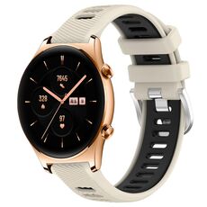For Honor Watch GS 3 22mm Cinturino sportivo in silicone con fibbia in acciaio bicolore (Starlight + nero)