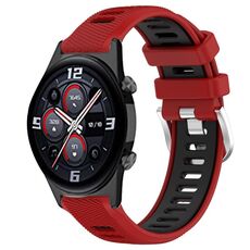 For Honor Watch GS 3i 22mm Cinturino sportivo in silicone con fibbia in acciaio bicolore (rosso + nero)