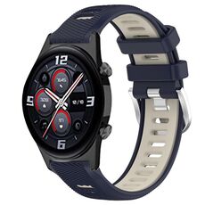 For Honor Watch GS 3i 22mm Cinturino sportivo in silicone con fibbia in acciaio bicolore (blu notte + luce stellare)