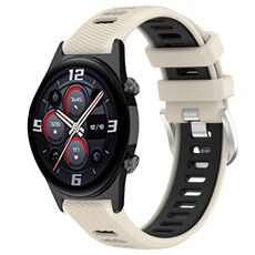 For Honor Watch GS 3i 22mm Cinturino sportivo in silicone con fibbia in acciaio bicolore (Starlight + nero)