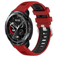 For Honor Watch GS Pro 22mm Cinturino sportivo in silicone con fibbia in acciaio bicolore (rosso + nero)