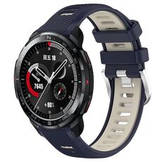 For Honor Watch GS Pro 22mm Cinturino sportivo in silicone con fibbia in acciaio bicolore (blu notte + luce stellare)