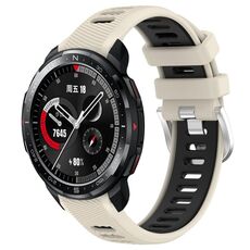 For Honor Watch GS Pro 22mm Cinturino sportivo in silicone con fibbia in acciaio bicolore (Starlight + nero)