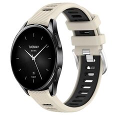 Per Xiaomi Watch S2 46mm 22mm Cinturino sportivo in silicone con fibbia in acciaio bicolore (Starlight + nero)