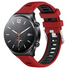 Per Xiaomi MI Watch S1 22mm Cinturino sportivo in silicone con fibbia in acciaio bicolore (rosso + nero)