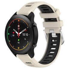 Per Xiaomi MI Watch S1 Pro 22mm Cinturino sportivo in silicone con fibbia in acciaio bicolore (Starlight + nero)