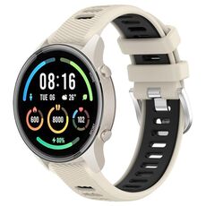 Per Xiaomi MI Watch Color 2 22mm Cinturino sportivo in silicone con fibbia in acciaio bicolore (Starlight + nero)