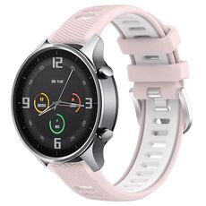 Per Xiaomi MI Watch Sport 22mm Cinturino sportivo in silicone con fibbia in acciaio bicolore (rosa + bianco)