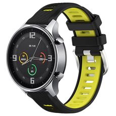 Per Xiaomi MI Watch Sport 22mm Cinturino sportivo in silicone con fibbia in acciaio bicolore (nero + verde lime)