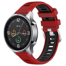Per Xiaomi MI Watch Sport 22mm Cinturino sportivo in silicone con fibbia in acciaio bicolore (rosso + nero)