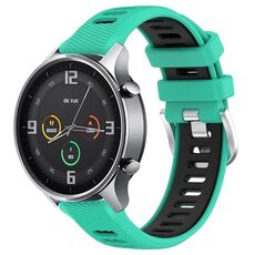 Per Xiaomi MI Watch Sport 22mm Cinturino sportivo in silicone con fibbia in acciaio bicolore (lago blu + nero)