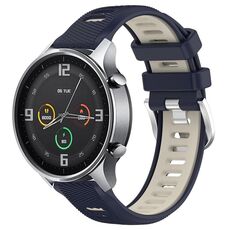 Per Xiaomi MI Watch Sport 22mm Cinturino sportivo in silicone con fibbia in acciaio bicolore (blu notte + luce stellare)