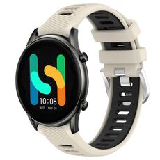 Per Xiaomi MI Watch Color 22mm Cinturino sportivo in silicone con fibbia in acciaio bicolore (Starlight + Black)
