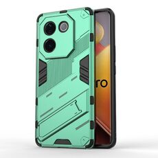 Per vivo iQOO Z9s Pro 5G India Punk Armor 2 in 1 PC + TPU Custodia per telefono con supporto (verde)